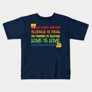 Science Is Real Black Lives Matter Kids T-Shirt